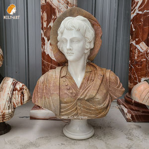 Busto <span class=keywords><strong>Romano</strong></span> Antiguo de Mármol Multicolor de Tamaño Real, Escultura de Cabeza para <span class=keywords><strong>Museo</strong></span> - Product Image 5