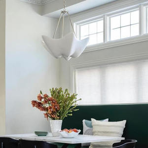 Lustre en plâtre blanc mat de style américain pour salon, restaurant, hôtel, art - Product Image 3