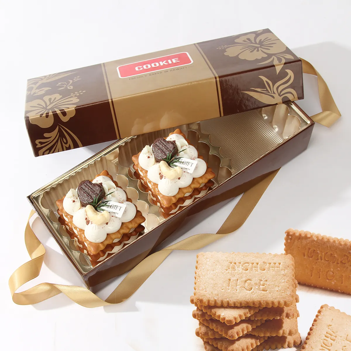 Luxusgroßhandel Lebensmittelkuchen-Verpackung Cupcake-Schachtel Finanzier-Schachtel mit Blistereinsatz