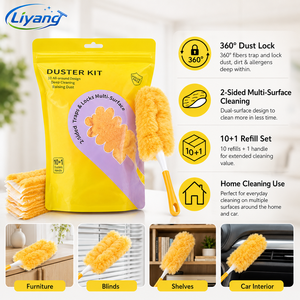 Lot de 10 recharges de dépoussiéreurs électrostatiques jetables en microfibre compatibles avec <span class=keywords><strong>Swiffer</strong></span> pour le nettoyage des meubles, des voitures et de la maison - Product Image 3