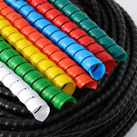 Protector de Cables en Espiral de PP Flexible, Mecánico e Hidráulico, Protector de Cables en Espiral de PP Negro Resistente al Desgaste