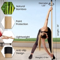 Wellshow Sport Bambou Bâton de yoga Bâton d'exercice Bâton d'étirement avec extrémités antidérapantes Cheville d'exercice pour la physiothérapie