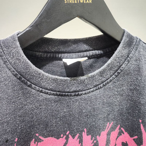 T-<span class=keywords><strong>shirt</strong></span> vintage surdimensionné pour homme, effet délavé, imprimé numérique, logo personnalisé, mélange de coton et de soie, streetwear, hip hop - Product Image 5
