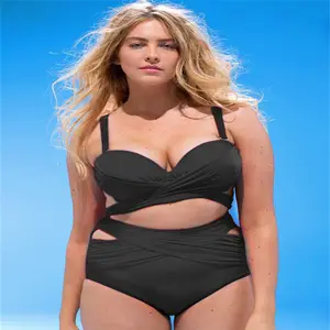 Frauen Bikini Badeanzüge Plus Size Bademode Bikini Print für dicke Frauen Erwachsene zum Verkauf 2 Stück Muster S-XXXL