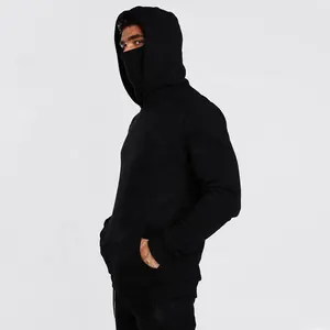 Plain Streetwear Organic Cotton Hoodie Manufacturers Heavyweight 100% Cotton Oversized Wash Men's Blank Custom Hoodie With Mask