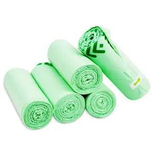 Mikrobiyal plastik Compostable yelek çöp ambalaj çanta çöp rulo torba 45*50Cm çöp