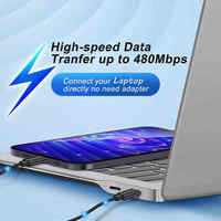 INNOPRO Kabel Data USB-C Multiport 6-in-1 dengan Pelindung Kepang Konduktor Tembaga Murni, Kit Pengisian Cepat 60W untuk Komputer iPhone PVC