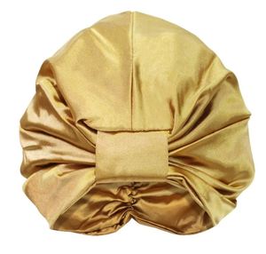 En gros, Turban plissé en satin de soie avec logo personnalisé, style arabe et indien, bonnet de costume Swami, bonnet de chimiothérapie pour dormir - Product Image 1
