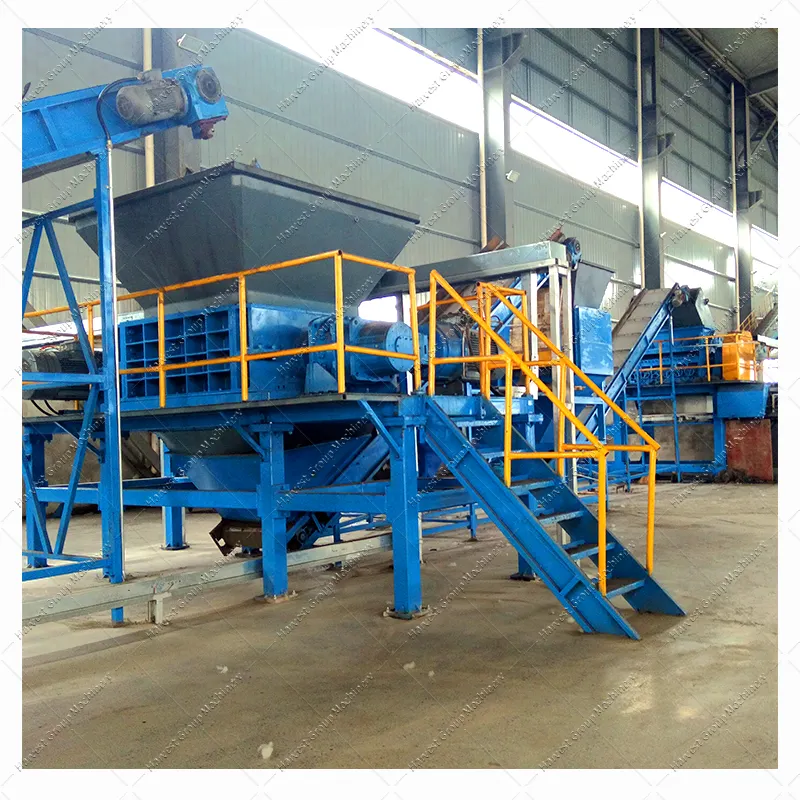 Used tire recycling machine Tire Shredder rubber tire machine Price for pyrolysis plant