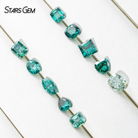 Pierre de Moissanite Starsgem, forme fantaisie, couleur verte, pierre non montée