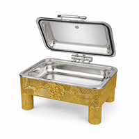 9,0L Rechteckiger Hydraulischer Chafing Dish aus Edelstahl mit Gerilltem Rolltop – Buffet-Speisenwärmer für Hotel- und Restaurant-Hauptgerichte