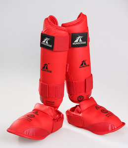 Guanti da Karate omologati Wkf con protezione per Karate e protezione per il piede da Karate in colore rosso e blu - Product Image 6