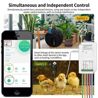 Sakelar Suhu & Kelembapan WiFi Doodle Smart Home dengan Kontrol Aplikasi & Suara, Fungsi Timer, Bahan PC