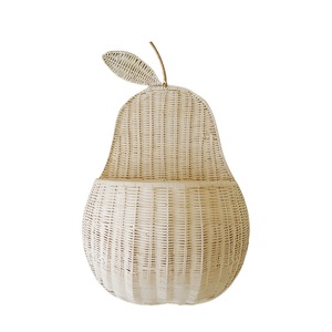 Pear Shade Luxury Eco-Friendly Wicker Rattan <strong>Wall</strong> Hanging Flower Woven <strong>Storage</strong> <strong>Basket</strong> for Entrance Small Subjects - Product Image 5