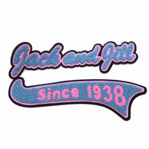 Patch in ciniglia con lettere greche personalizzate <span class=keywords><strong>Jack</strong></span> and <span class=keywords><strong>Jill</strong></span> 1938, patch in ciniglia con paillettes per confraternite - Product Image 5