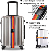 Sangle de bagage arc-en-ciel personnalisée, ceinture de voyage sécurisée avec boucle en plastique réglable pour valise