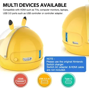 Base de carga de Pokemon Pikachu para consola <span class=keywords><strong>Nintendo</strong></span> Switch Tv Hdmi Dock Pikachu convertidor multifuncional regalos de adorno de <span class=keywords><strong>Anime</strong></span> - Product Image 4