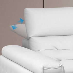Sofá Reclinable Eléctrico Moderno y Lujoso Personalizable, Sofá <span class=keywords><strong>Cama</strong></span> Seccional de Cuero PU/Cuero Vacuno, Diseño Cómodo y Moderno para Sala de Estar - Product Image 4