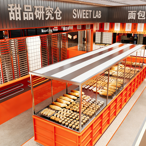 Boulangerie Composite magasin <span class=keywords><strong>de</strong></span> détail longue bande droite style stratifié ligne droite type présentoir - Product Image 5