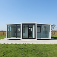 Maison conteneur extérieure mobile et extensible multifonctionnelle en acier, design moderne, préfabriquée, modulaire, 2 chambres, 40 pieds, 20 pieds, livraison rapide
