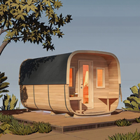 Harga Pabrik Sauna Luar Ruangan Modern yang Dapat Disesuaikan, Terbuat dari Kayu Hemlock Solid dengan Fungsi Tungku Uap Basah Inframerah Jauh untuk 4 Orang