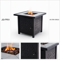 Table de foyer extérieure en acier inoxydable au propane sans fumée, forme carrée moderne, pour patio, jardin, cour, villa, complexe hôtelier - Vente en gros