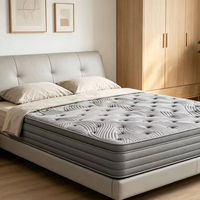 Matelas hybride moderne pour hôtel, ressorts ensachés, Euro Top, tailles King, Queen, Full, en latex naturel et mousse à mémoire de forme