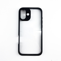 Pour iPhone16 Pro Max étui hybride antichoc avec protection de lentille en métal couverture personnalisée clair PC couleur TPU étuis de téléphone portable