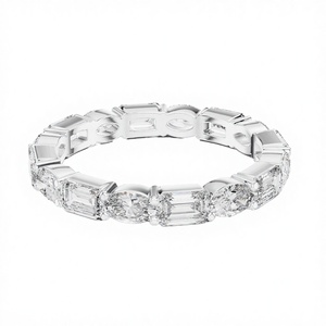 Bijoux fins Stonewels pour femmes, luxe, or 14 carats, diamant taille baguette cultivé en laboratoire, alliance certifiée - Product Image 2