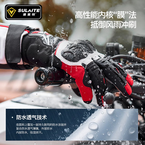 Guantes de Motociclismo Speedite, de Cuero con Dedos Completos y TPU, para Hombre, Equipo de Invierno para Motociclistas - Product Image 5