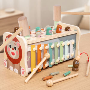Jeu d'activités sensorielles pour enfants de 5 <span class=keywords><strong>à</strong></span> 7 ans, jouet en bois Montessori, jeu de martelage, <span class=keywords><strong>xylophone</strong></span>, jeu de pêche, respectueux de l'environnement - Product Image 3