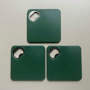 Rectangle Solid Color Stainless Steel ABS Coaster Bottle Opener Multifunctional Beer Opener Gold Plated Dishwasher Safe Logo - Product Image 4