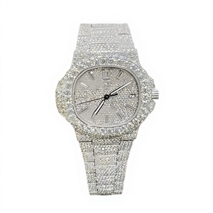 Reloj de Pulsera para Hombre Mossinate de Acero Inoxidable con Moissanita VVS, Esfera de Cristal Mecánica y Cierre de Brazalete Estilo Hip Hop - Product Image 1