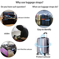 Sangle de bagage de voyage en PP durable, classique, professionnelle, tendance, colorée, avec boucle réglable, imperméable, écologique et recyclable