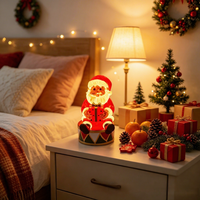 Décoration de Noël Père Noël en PVC et Fer, Veilleuse Ambiante, Cadeau Festif, Fabriqué en Chine