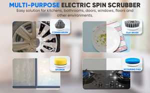 Cepillo de Limpieza Eléctrico de Mano 4 en 1 Geerlepol con Diversas Cabezas de Plástico Ecológicas, Modelo G017 - Product Image 4