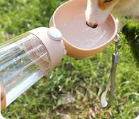 Botol Air & Mangkuk Perjalanan 2-in-1 Ramah Lingkungan, Ringan & Portabel untuk Kucing & Anjing, Bahan Plastik, Cocok untuk Berkemah