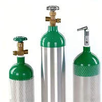 Tanque de CO2 de Aluminio de Grado Alimenticio DOT 3AL para Bebidas y Acuarios, Botella Generadora de CO2 de 1L, 5lb, 10lb, 20lb, 50lb