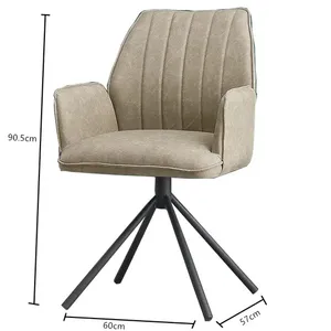 Elegante Silla de Comedor de Cuero PU con Cómodos Reposabrazos para Mayor Comodidad - Product Image 3