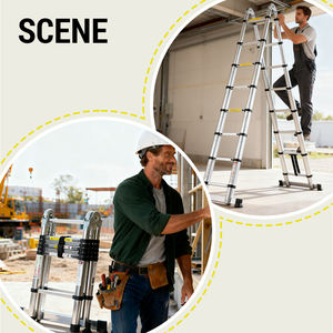 <span class=keywords><strong>Escalera</strong></span> Compacta de Aluminio <span class=keywords><strong>Plegable</strong></span> de Extensión <span class=keywords><strong>Escalera</strong></span> Telescópica de Alta Resistencia para Rendimiento de Trabajo Pesado - Product Image 5