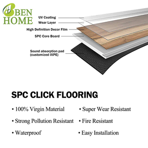Revêtement de sol en vinyle SPC à clipsage étanche, sol en PVC rigide à effet <span class=keywords><strong>bois</strong></span> pour la <span class=keywords><strong>rénovation</strong></span> de bureaux, d'appartements et d'hôtels - Product Image 5