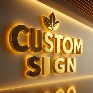 Thiết kế miễn phí LED thư kênh Backlit dấu hiệu tùy chỉnh ngoài trời trong nhà quảng cáo tùy chỉnh 3D thương hiệu kinh doanh vàng Logo thư ký - Product Image 1