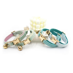 Collare di gatto di velluto di moda con campana piccola classica personalizza il numero di nome di identità dell'animale domestico Comfort durabilità Collare di gatto in Nylon - Product Image 3