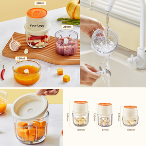 USB Wireless Mini Food Glass Plastic Meat Garlic Mincer Indoor Outdoor Use <b>Battery</b>-Powered Household Mini Meat - Product Image 3