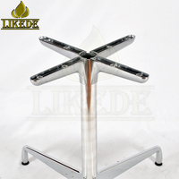 Pied de base de table robuste en aluminium massif chromé pour l'extérieur