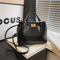Sac à main bandoulière Aijiang en PU motif pierre style coréen, forme carrée, avec fermeture à loquet, nouvelle collection 2025, élégant et polyvalent