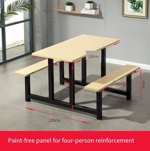 Ensemble table et banc de cantine, structure en acier durable, mobilier de salle à manger pour écoles et cafétérias, surface facile à nettoyer, design peu encombrant - Product Image 4