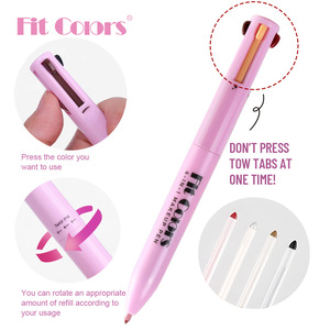 ปากกาแต่งหน้า 4-in-1 สีชมพู Fit Colors กันน้ำ ใช้ได้กับอายไลเนอร์ คิ้ว ขอบปาก ไฮไลท์เตอร์ พร้อมแปรงไนลอน อุปกรณ์เสริมความงามอเนกประสงค์ พกพาสะดวก - Product Image 2