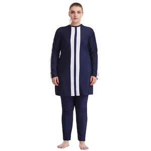 Burkinis décontractés pour femmes, grande taille, ultra-larges, color-block, conservateurs, anti-UV, en mousseline, en stock usine - Product Image 4