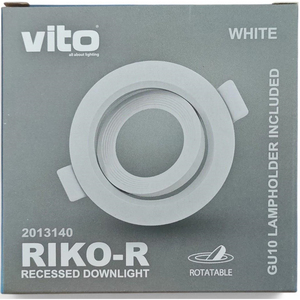 Gu10 Recessed <b>Spotlight</b> Holder 75mm White Ceiling Mount Light Fixture - Product Image 2